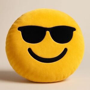 Yellow Emoji Pillow with Sunglasses